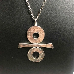 7636 Sterling 925 RLM Robert Lee Morris hammered abstract necklace 18" 24.7g - Picture 1 of 3
