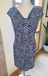 Michael Kors Cowl Neck Matte Jersey Dress Pattern Blue small - Picture 1 of 6