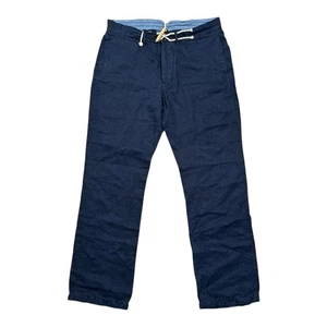 Polo Ralph Lauren Linen Toggle Nautical Yachting Navy Straight Pants Mens 36 - Picture 1 of 13