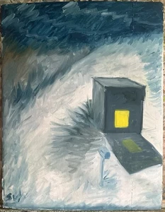 French Impressionist Alaska House Oil Painting Original Signed 15x19 Cardboard - Picture 1 of 2