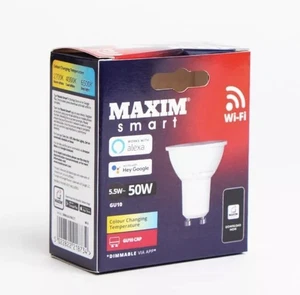 Maxim Smart WiFi Leuchtmittel - 5,5W -50W Farbwechsel Alexa oder Google Assistant - Bild 1 von 4