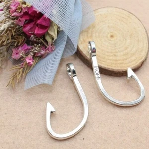 10 Pcs Tibetan Silver Tone S Fish Hook Clasp For Leather Cord Craft - Picture 1 of 5