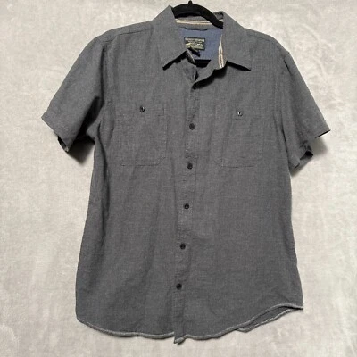 Grizzly Mountain Shirt Men's Medium Gray Short Sleeve Outdoor Hiking Button Down - Image 1 of 4