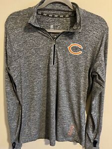 Chicago Bears Sweater Womens Large Gray Pullover NFL 1/4 Zip Dri Fit Nike