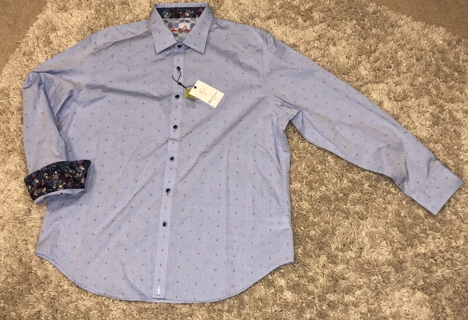 Robert Graham Shirt Dagenham Blue RFF171014CF Classic Fit 2xl
