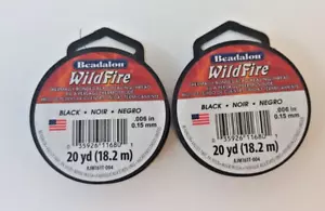 Auffädeln Faden Beadalon 0,006 in 0,15 mm WILDFIRE Schwarz Noir 20 Yards (Stck 2) - Bild 1 von 5