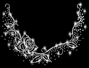 STRASS ROSE Dekolleté 23x16cm BÜGELBILD HOTFIX APPLIKATION ROSEN AUSSCHNITT XL - Picture 1 of 2