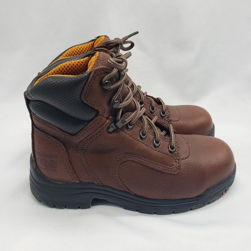 Stivali di sicurezza Timberland Titan 6 Pro donna US 6 5 M Powerfit marroni in pelle punta di sicurezza