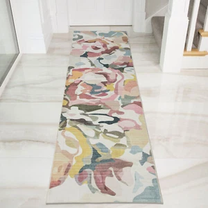 Pastel Pink Hall Runner Rug Non Slip Floor Rug Plush Modern Carpet 80x300cm - Picture 1 of 7