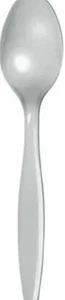Shimmering Silver - Plastic Spoons 24ct - Picture 1 of 1