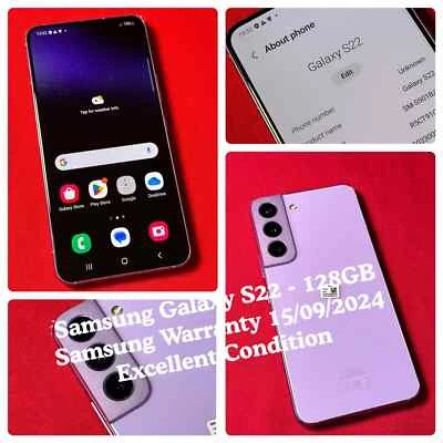 Samsung Galaxy S22 SM-S901B/DS - 128GB - Violet (Unlocked) - GRADE A - ref: 204 - Image 1 of 4