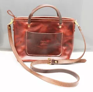 Orox Leather Co. Merces Cross handgefertigte Mahagoni Leder Schultertasche Tasche Handtasche - Bild 1 von 13