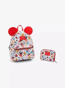 Loungefly Disney Mickey Mouse & Friends Popsicle Backpack Plus Zipper Wallet - Picture 1 of 8