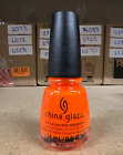 China Glaze Nail Lacquer with Hardeners, 1005 Orange Knock Out, 0.5 fl oz