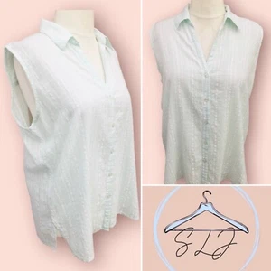 Damen Gr. 22 hellgrüne Bluse Urlaub 100% Baumwolle Frühling TOP S1 - Bild 1 von 6