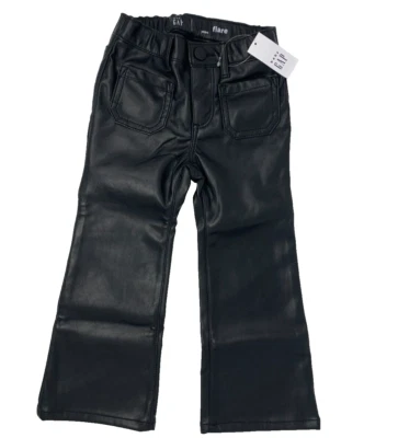 Pantalones de mezclilla acampanados de cuero vegano negro 5T 5 años Baby Gap nuevos con etiquetas Foto 1 de 4