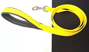 45" Dog Lead With Padded Handle For Comfort 25mm Strong Durable Yellow Webbing  - Picture 1 of 3