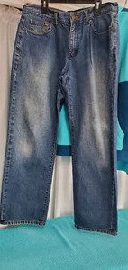 Chaps Ralph Lauren Jeans Herren 34X30 Blau Medium Wash Straight Denim Workwear - Bild 1 von 10