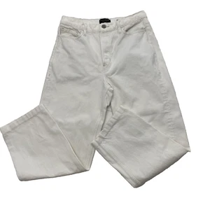 Banana Republic Midrise Loose Stovepipe Off White Button Fly Jeans Women's 28 - Picture 1 of 15