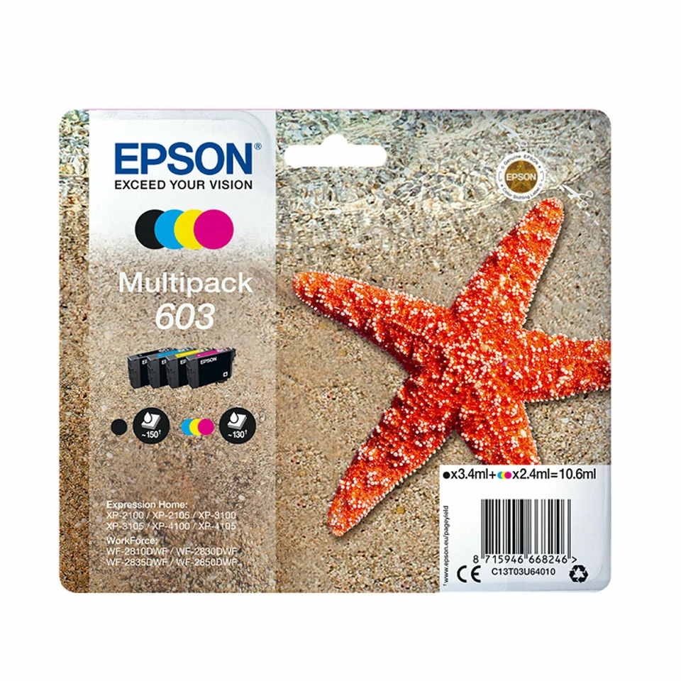 EPSON 603 CARTUCCIA ORIGINALE BK  C  M  Y MULTIPACK ORIGINALE EPSON - Immagine 1 di 1