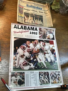 Vintage 1992 Alabama Vs Auburn Poster With 1993 Newspaper - Bild 1 von 5
