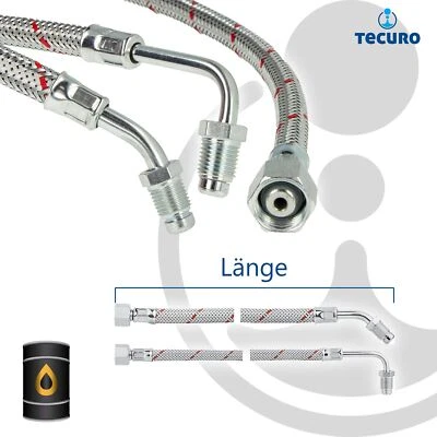 tecuro Universal - Ölschlauch mit losem 1/4 Zoll Dichtnipppel x 3/8 Zoll Überwur