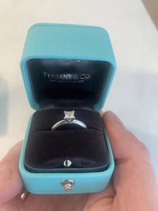 Tiffany & Co. Classic Square Engagement Ring Clarity VS1 Carat: .46 Colour H - Picture 1 of 10
