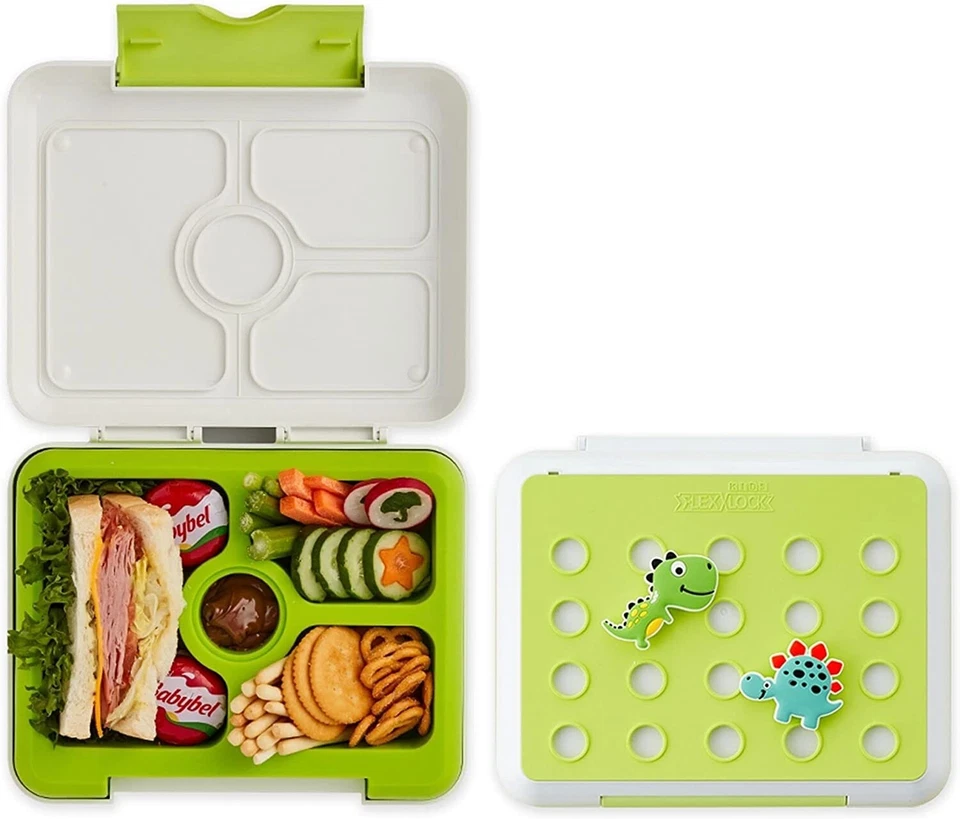 FLEX&LOCK Flexbox Niños Platino Silicona Bandeja de Alimentos Juego de Lonchera con Accesorio Foto 1 de 1