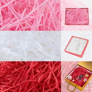 3 Colors Valentine's Day Shredded Paper Filler Pink Red White Raffia Paper Gr... - Picture 1 of 7