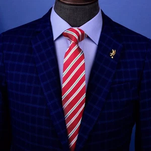 Red & Blue & Green Formal Business Striped 3 Inch Tie Mens Professional Fashion - Picture 1 of 7