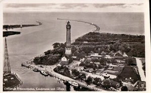 Cartolina Ostseebad OSTERNOTHAFEN /SWINEMÜNDE faro, molo veduta aerea, jack 1934 - Foto 1 di 1