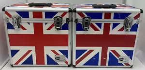 Neo Zilla Union Flag Vinyl Record Case x 2 34.5 x 34.5 x 21.5cm FAST SHIPPING - Picture 1 of 21