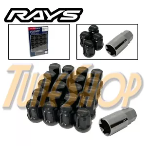 RAYS VOLK RACING 19 HEX WHEELS LOCK LUG NUTS 14X1.5 M14 1.5 ACORN RIMS BLACK 20 - Picture 1 of 2