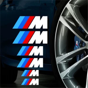 6X BMW Brake Caliper Decals M Sport Emblem Sticker White Color - Picture 1 of 4