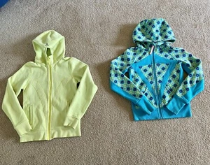 Lot 2 IVIVVA Girl By Lululemon Jacket Size 10 Thick Full Zip Scuba Hoodie - Picture 1 of 7