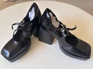 Jeffrey Campbell Black Corgi Double Strap Mary Jane Platform Pump Size 8 - Picture 1 of 17