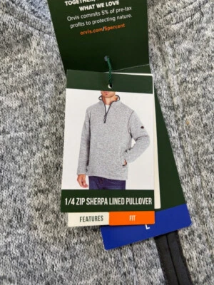 Orvis Signature Quarter 1/4 Zip  Sweatshirt Pullover Mens(Gray,L) NWD - Image 1 of 2