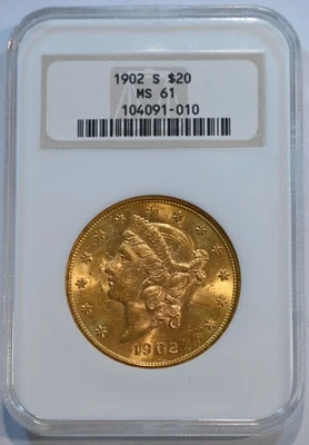 1902 S  Liberty $20 gold NGC MS61 US gold coin  great coin!! - Image 1 of 4