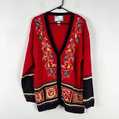 Suéter de Navidad para mujer Carolina Colours colección privada talla L rojo/negro Foto 1 de 4