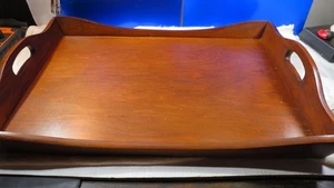 Mid Century Modern Teak Wood Serving Tray with Handles 22" LONG 15" WIDE - Picture 1 of 9