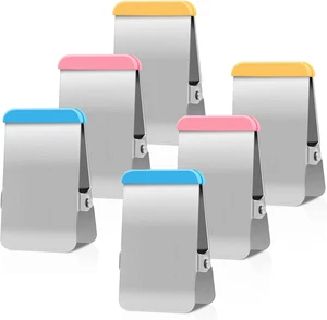 Beutelclips für Lebensmittel, 6er Pack Metall Chip Clips mit farbigem Silikon, Schwerlast Ch - Bild 1 von 12