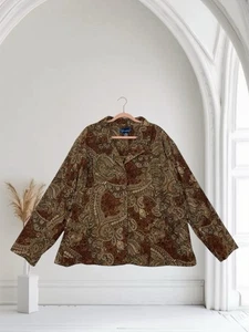 Susan Graver Style Women’s Blazer Jacket Size 3X Paisley Lightweight Stretch - Picture 1 of 17