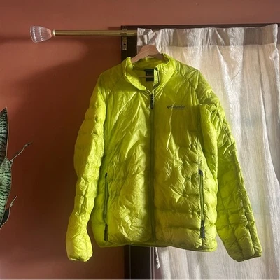 Columbia Titanium Interchange Alpine Crux Down Puffer Jacket Neon Green Size L - Image 1 of 4