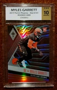 Panini Phoenix Myles Garrett RC 2017 #/299 Red Prizm CGS•10🔥 Gem-Mint🔥 - Imagen 1 de 3