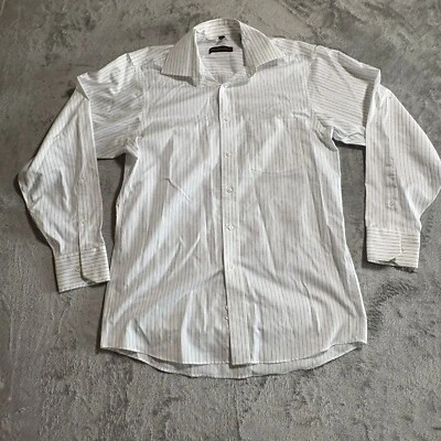 Camisa Donald Trump Signature Collection Talla 15 32/33 Blanco Azul Abotonada Foto 1 de 4