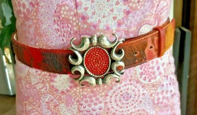 VTG B B Simon Leather Calf Hair Belt Swarovsky Crystals 36" L 1.5" W NWOT - Image 1 of 4