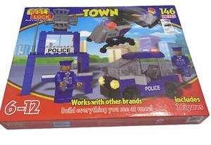 Best-Lock Town-146 Pc Set Police Themed 2 Figures Works with other Brands NEW - Picture 1 of 5