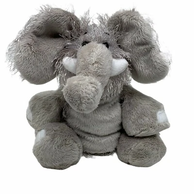 Ganz Webkinz Elephant 8" Plush HM007 No Code Gray Shaggy Hairy Stuffed Animal - Image 1 of 4
