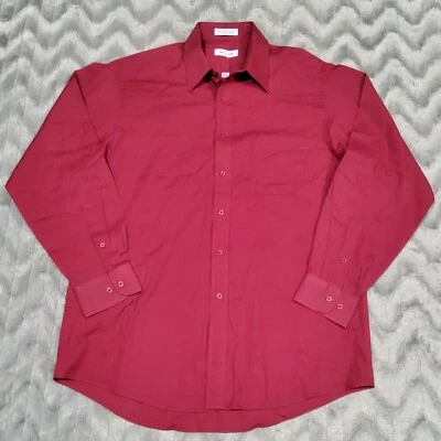 Мужская рубашка Pierre Cardin размер 16 красная с длинным рукавом на пуговицах - Изображение 1 из 3