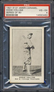 1921 E121 American Caramel Eddie Collins PSA 4 Chicago White Sox HOF - Imagen 1 de 1